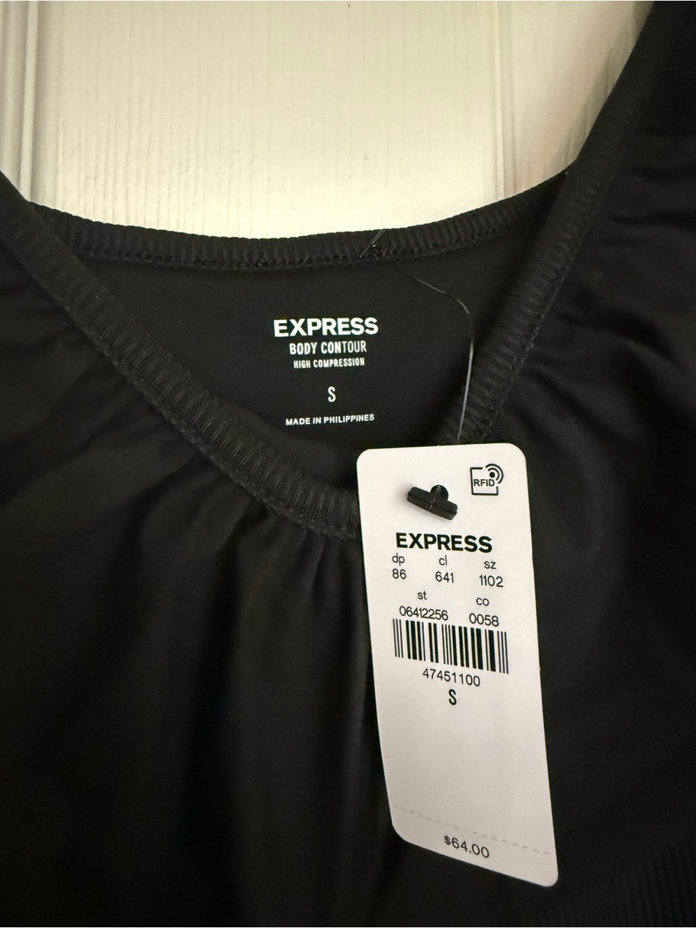 Express Black Ruffled Neck Bodysuit - Picture 3 of 3